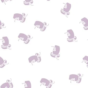 Worm mushroom glyph vector seamless pattern 스톡 일러스트