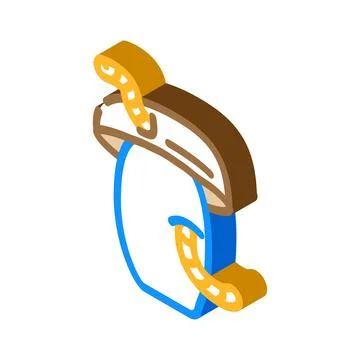 Worm mushroom isometric icon vector illustration 스톡 일러스트