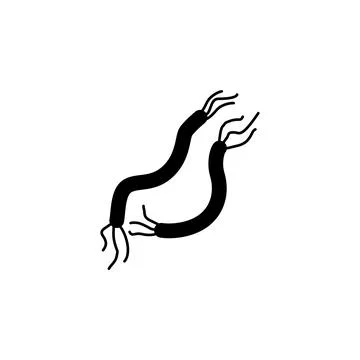 Worm Parasite Flat Vector Icon Illustrazione stock