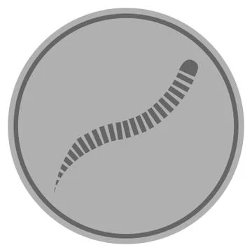 Worm Parasite Silver Coin Stock Illustration