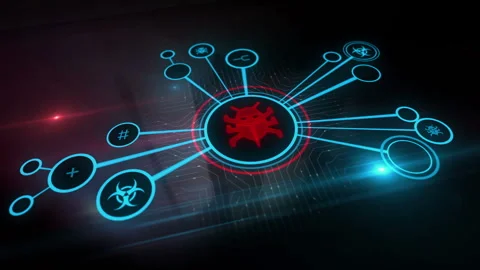 Worm virus cyberattack symbol 3d digital concept Stock Footage 343682462