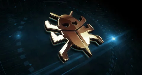 Worm virus cyberattack symbol 3d digital concept loop Stock Footage 343682506