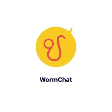 Wormchat - Conveys a Bubble With an Abstract Line Symbol Icon Concept. Stockillustratie
