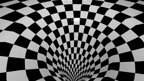 Wormhole, 3D abstract psychedelic pattern with signs optical illusion background Stock Footage 259379513