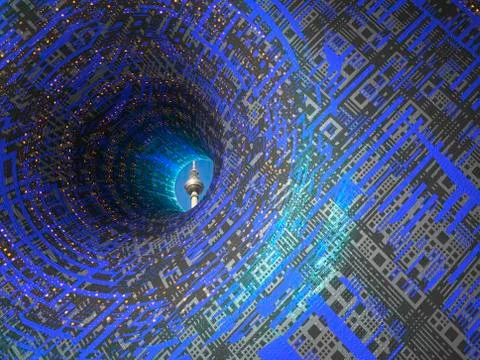 Wormhole, conceptual artwork Stock Illustration