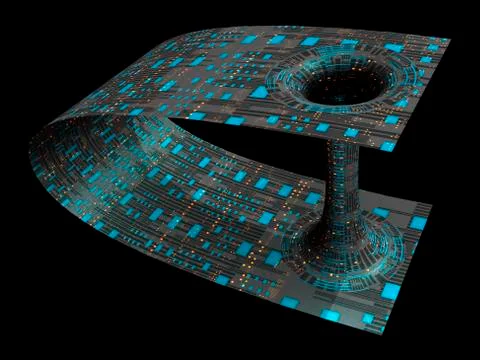 Wormhole, conceptual artwork Stock Illustration