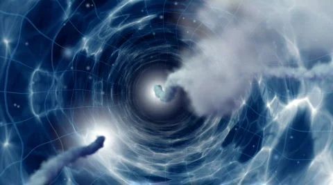 Wormhole flight with jet trails Stock Footage 877627