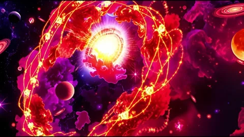 Wormhole opening in deep space with planets and nebulae 스톡 동영상 306015038