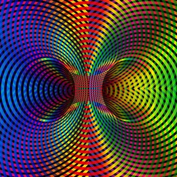 Wormhole Optical Illusion iridescent, Worm Hole colorful spectrum gradient Stock Illustration
