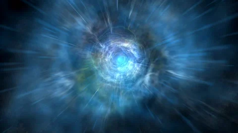 Wormhole or Black hole in space. Tunnel of space-time Stock Footage 47457308
