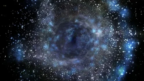 Wormhole of space-time. Black hole or Wormhole in space Stock Footage 76381910