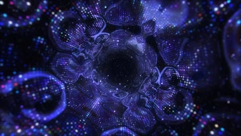 A wormhole through time and space. Abstract blue shining tunnel 4k Stock Footage 269221360