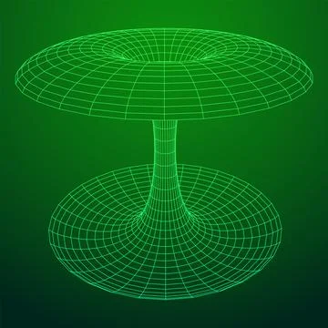 Wormhole tunnel mesh objects wireframe vector Stock Illustration