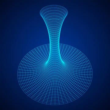Wormhole tunnel mesh objects wireframe vector イラスト素材