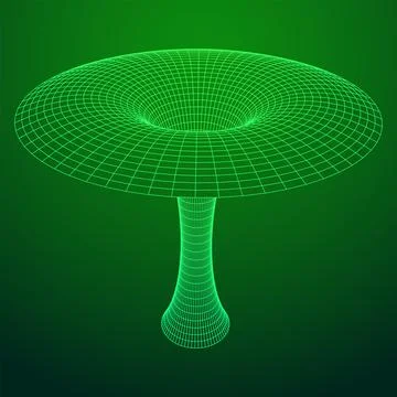 Wormhole tunnel mesh objects wireframe vector Stock Illustration