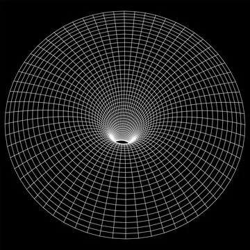 Wormhole tunnel mesh objects wireframe vector Stock Illustration