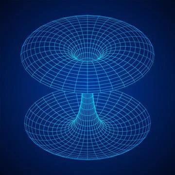 Wormhole tunnel mesh objects wireframe vector Stock Illustration