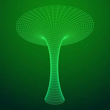 Wormhole tunnel mesh objects wireframe vector Stock Illustration