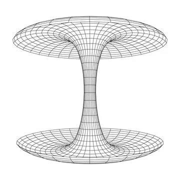 Wormhole tunnel mesh objects wireframe vector Stock Illustration