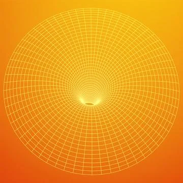 Wormhole tunnel mesh objects wireframe vector Stock Illustration