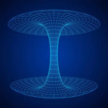 Wormhole tunnel mesh objects wireframe vector Stock Illustration