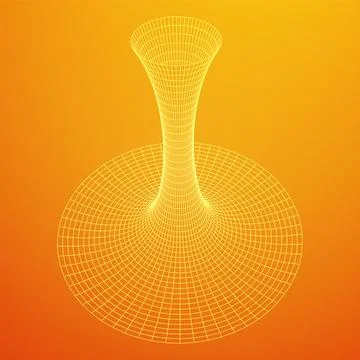 Wormhole tunnel mesh objects wireframe vector Stock Illustration