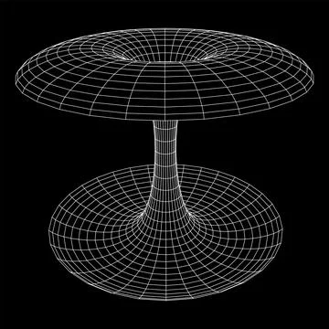 Wormhole tunnel mesh objects wireframe vector Stock Illustration