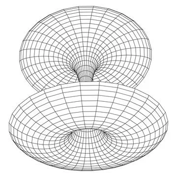 Wormhole tunnel mesh objects wireframe vector Stock Illustration