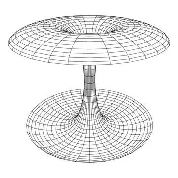 Wormhole tunnel mesh objects wireframe vector Stock Illustration