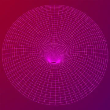 Wormhole tunnel mesh objects wireframe vector Stock Illustration