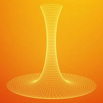 Wormhole tunnel mesh objects wireframe vector Stock Illustration