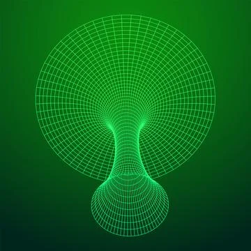 Wormhole tunnel mesh objects wireframe vector Stock Illustration