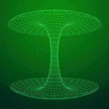 Wormhole tunnel mesh objects wireframe vector Stock Illustration