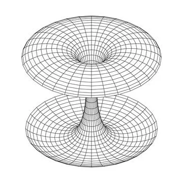 Wormhole tunnel mesh objects wireframe vector Stock Illustration