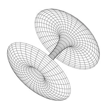 Wormhole tunnel mesh objects wireframe vector Stock Illustration