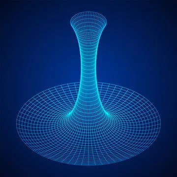 Wormhole tunnel mesh objects wireframe vector Stock Illustration