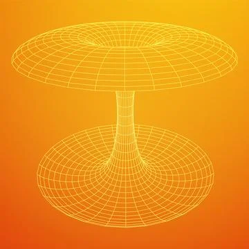 Wormhole tunnel mesh objects wireframe vector Stock Illustration