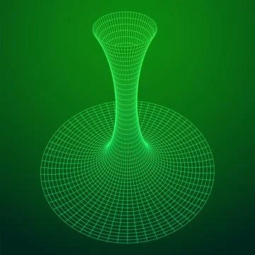 Wormhole tunnel mesh objects wireframe vector Stock Illustration
