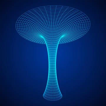 Wormhole tunnel mesh objects wireframe vector Stock Illustration