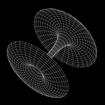 Wormhole tunnel mesh objects wireframe vector Stock Illustration
