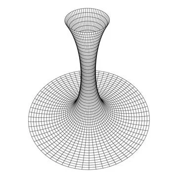 Wormhole tunnel mesh objects wireframe vector Stock Illustration