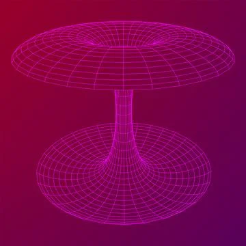 Wormhole tunnel mesh objects wireframe vector Stock Illustration