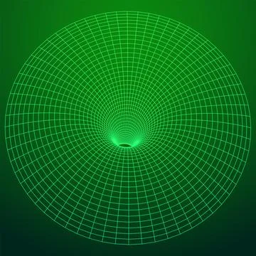 Wormhole tunnel mesh objects wireframe vector Stock Illustration