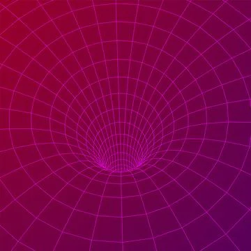 Wormhole tunnel mesh objects wireframe vector Stock Illustration