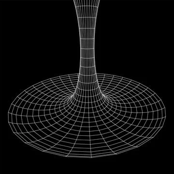 Wormhole tunnel mesh objects wireframe vector Stock Illustration
