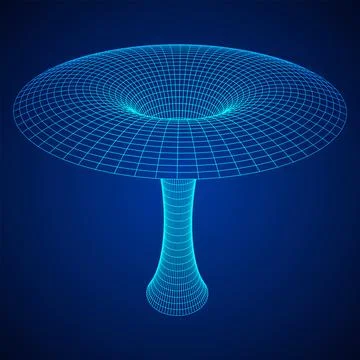 Wormhole tunnel mesh objects wireframe vector Stock Illustration