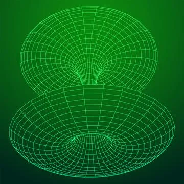 Wormhole tunnel mesh objects wireframe vector Stock Illustration
