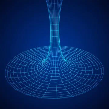 Wormhole tunnel mesh objects wireframe vector Stock Illustration