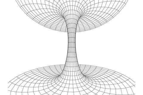 Wormhole tunnel mesh objects wireframe vector Stock Illustration