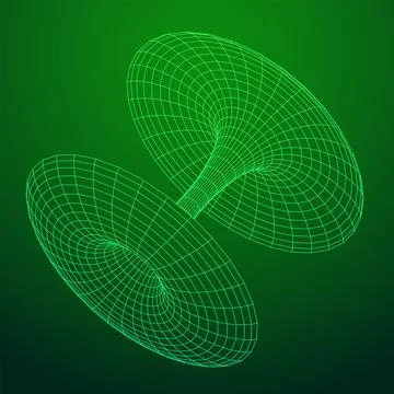 Wormhole tunnel mesh objects wireframe vector Stock Illustration
